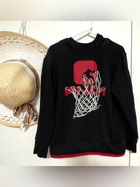 And1 Black Red White Basketball Hoop Hoodie